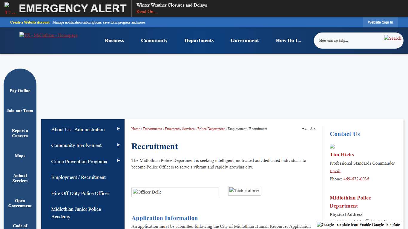 Recruitment Midlothian, TX - Official Website
